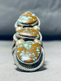 The Best Vintage Native American Navajo #8 Turquoise Sterling Silver Ring Wow!-Nativo Arts