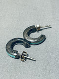 Sweet Vintage Native American Navajo Royston Turquoise Sterling Silver Earrings-Nativo Arts