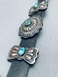 Native American Mike Rogers Vintage Navajo Turquoise Sterling Silver Concho Belt-Nativo Arts