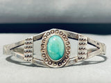 Sublime Vintage Native American Navajo Green Turquoise Sterling Silver Bracelet-Nativo Arts