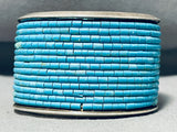 One Of The Best Vintage Native American Navajo Turquoise Rows Sterling Silver Bracelet-Nativo Arts
