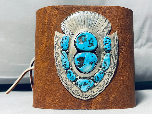 Arrowhead Protector Vintage Native American Navajo Turquoise Sterling Silver Ketoh Bracelet-Nativo Arts
