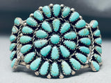 Native American Amazing Vintage Navajo Teardrop Turquoise Sterling Silver Bracelet-Nativo Arts