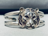 Face The Tiger!!! Vintage Sterling Silver Bracelet Cuff-Nativo Arts