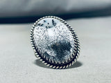 Signed Vintage Native American Navajo White Buffalo Sterling Silver Ring-Nativo Arts