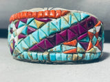 One Of The Most Incredible 7 Inch Inlay Vintage Sterling Silver Bracelet-Nativo Arts