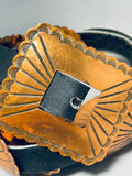 Hand Tooled Vintage Native American Navajo Copper Concho Belt Old-Nativo Arts