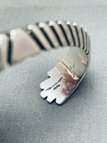 Thicker Serrated Vintage Native American Navajo Sterling Silver Bracelet Cuff-Nativo Arts