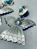 Yazzie Thunderbird Vintage Native American Navajo Sterling Silver Earrings-Nativo Arts