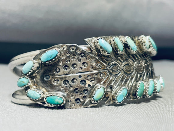 Extreme Detailed Vintage Native American Navajo Turquoise