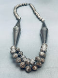 The Most Unique Vintage Native American Navajo Cone Sterling Silver Bead Necklace Old-Nativo Arts