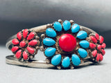 Incredible Vintage Native American Navajo Turquoise Cluster Sterling Silver Bracelet-Nativo Arts