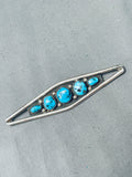 Thomas Tso Marvelous Native American Navajo Sleeping Beauty Turquoise Sterling Silver Pin-Nativo Arts