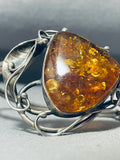 Ancient Tree Sap Chunky Vintage Native American Navajo Sterling Silver Bracelet-Nativo Arts