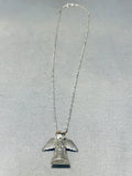 Perry Family Famous! Marvelous Vintage Native American Navajo Sterling Silver Angel Necklace-Nativo Arts