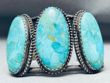 Huge Vintage Native American Navajo Pedro Turquoise Sterling Silver Bracelet-Nativo Arts
