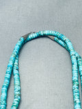 Rare Vintage Native American Navajo Spiderweb Turquoise Disc Sterling Silver Necklace-Nativo Arts