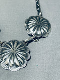 Rare Vintage Native American Navajo Sterling Silver Squash Blossom Necklace-Nativo Arts