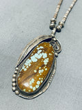 One Of The Best Vintage Native American Navajo 8 Turquoise Heishi Sterling Silver Necklace-Nativo Arts