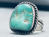 Stunning Vintage Native American Navajo Royston Turquoise Sterling Silver Ring Old-Nativo Arts