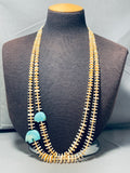 Offset Turquoise Bears!! Vintage Santo Domingo Sterling Silver Shell Necklace-Nativo Arts