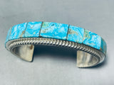 Native American Stunning Inlay Navajo Turquoise Sterling Silver Bracelet-Nativo Arts