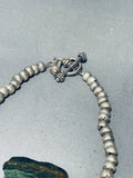 Dropdead Fab Slab Vintage Native American Navajo Green Turquoise Sterling Silver Necklace-Nativo Arts