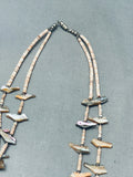 Intricate Vintage Santo Domingo Bird Heishi Sterling Silver Necklace-Nativo Arts