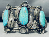Burd Family Vintage Native American Navajo Turquoise Sterling Silver Bracelet Cuff-Nativo Arts