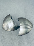 Elegant Vintage Native American Navajo Sterling Silver Earrings-Nativo Arts