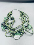One Of The Most Unique Ever Vintage Navajo Green Turquoise Heishi Necklace-Nativo Arts