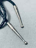 INCREDIBLE VINTAGE NAVAJO ROYSTON TURQUOISE STERLING SILVER BOLO TIE