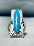 Fantastic Vintage Native American Navajo Morenci Turquoise Sterling Silver Ring-Nativo Arts