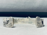 Betty Bitsi Horses Hand Carved Vintage Native American Navajo Sterling Silver Bracelet-Nativo Arts