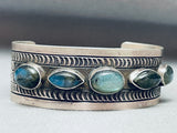 One Of The Most Unique Navajo Abalone Shell Sterling Silver Bracelet-Nativo Arts
