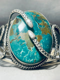 Gasp! Vintage Native American Navajo Green Turquoise Snake Sterling Silver Bracelet-Nativo Arts