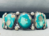 One Of The Best Vintage Native American Navajo Gilbert Turquoise Mine Sterling Silve Rbracelet-Nativo Arts