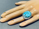 Lars Lee Native American Navajo Pilot Mountain Turquoise Sterling Silver Signed Ring-Nativo Arts