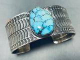 One Of The Best Vintage Native American Navajo Carico Lake Turquoise Sterling Silver Bracelet-Nativo Arts