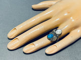 Gorgeous! Vintage Native American Navajo Turquoise Shell Sterling Silver Ring-Nativo Arts