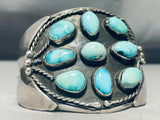 Huge Vintage Native American Navajo Turquoise Sterling Silver Signed Bracelet-Nativo Arts