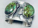 188 Grams Double Green Turquoise Sterling Silver Bracelet Cuff!!!-Nativo Arts