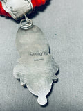 Dropdead Gorgeous Native American Navajo Coral White Agate Sterling Silver Necklace-Nativo Arts