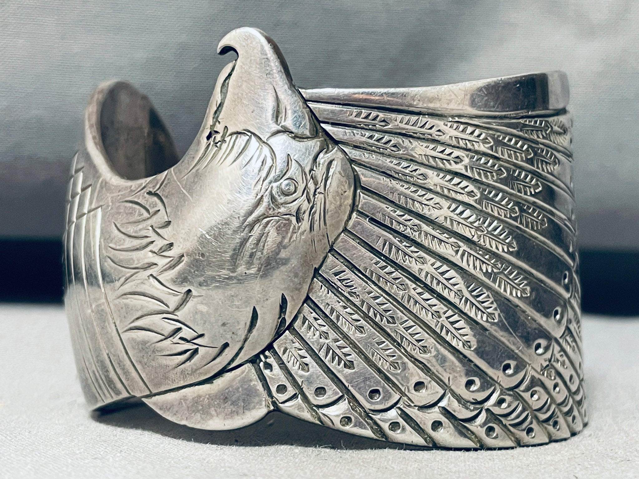 Tim James 100 Gram Eagle Vintage Native American Navajo Sterling