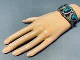 Rare Vintage Native American Navajo Royston Turquoise Sterling Silver Bracelet Old-Nativo Arts
