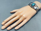 Mirror Flanks Vintage Native American Navajo Turquoise Sterling Silver Bracelet Old-Nativo Arts