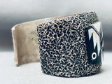 The Best Vintage Native American Navajo Black And White Sterling Silver Inlay Bracelet-Nativo Arts