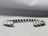 Rope Twisted Vintage Native American Navajo Sterling Silver Bracelet Cuff-Nativo Arts