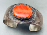 Clayton Tsosie Vintage Native American Navajo Spiny Oyster Sterling Silver Bracelet-Nativo Arts