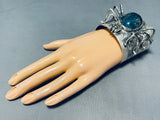 181 Grams Wow!! Native American Navajo Spider Turquoise Sterling Silver Bracelet-Nativo Arts